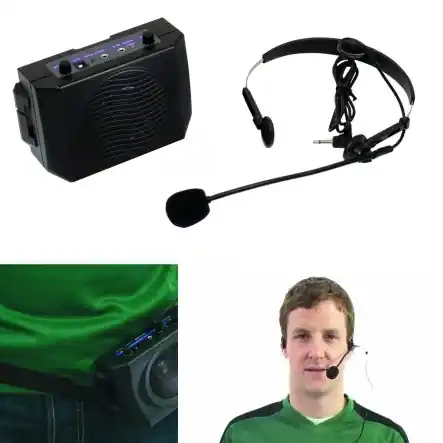 Premium Rednermikrofon Headset mit Verstärker und Gürtelclip BDH