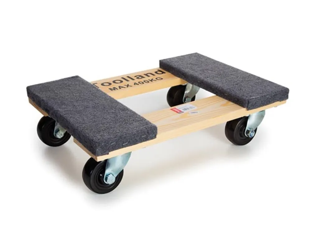 Rollenbrett 46x32cm bis 400Kg mit 4 Lenkrollen aus Pappel mit Filzkratzschutz Gleich Bestellen