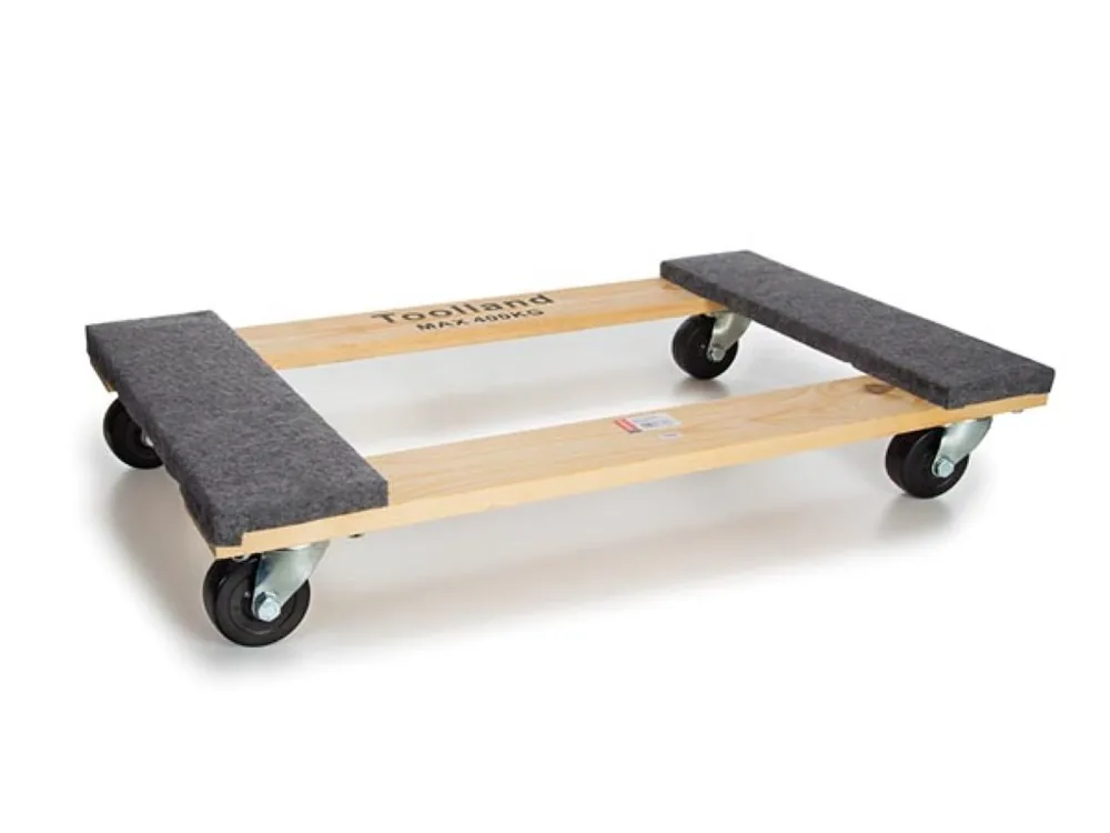 Rollenbrett 76x46cm bis 400Kg mit 4 Lenkrollen aus Pappel mit Filzkratzschutz Versand Am Gleichen Tag