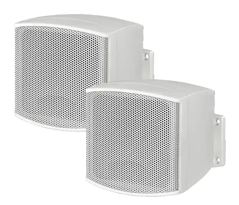 Kracherpreis Satellitenlautsprecher 2x20W 8-ohm und 100V ELA Übertrager Weiss kleine Wandlautsprecher