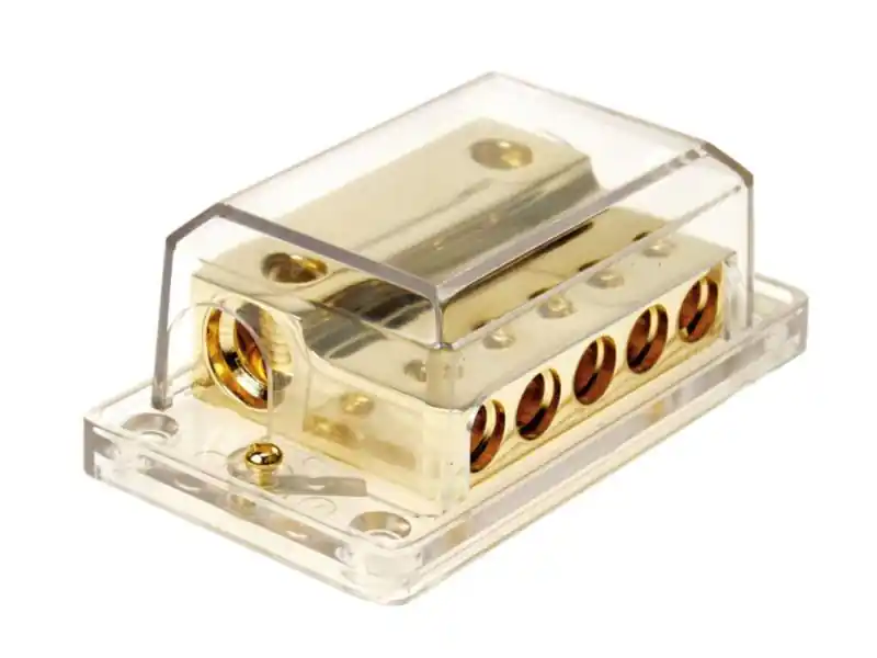 Strom Verteiler 7-fach 2x50qmm 5x20qmm Masseverteiler vergoldet Begrenztes Angebot