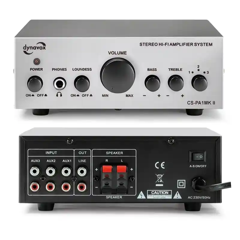 Verstärker CS-PA1-MK2 Mini-Verstärker 2x30Watt 2Kanal Stereo Silber Online Kaufen