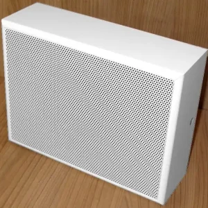 Kostenloser Rückversand Wandlautsprecher AB 2fach 2x12W mit 2x6W ELA Trafo 254x193mm EN54-24 Weiss IP54