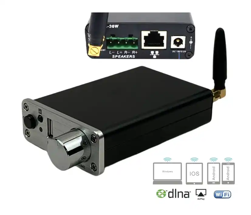 WiFi oder LAN Multiroom Verstärker 2x35W 4-8ohm APP USB AUX DAN-WIFI-AMP Sichere Zahlung