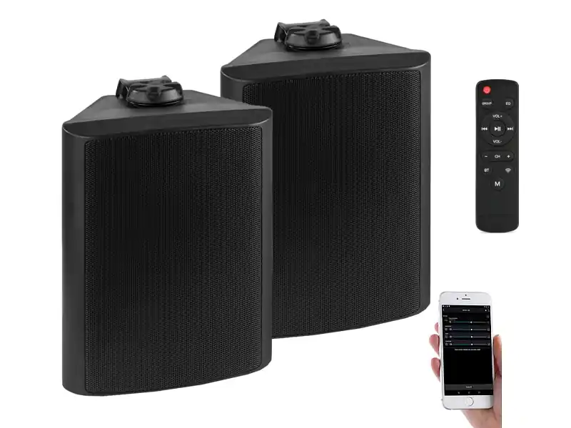 Günstig WLAN Lautsprecher 120Watt mit WIFI und Bluetooth IP55 Outdoor 230VAC 4zoll Schwarz FB