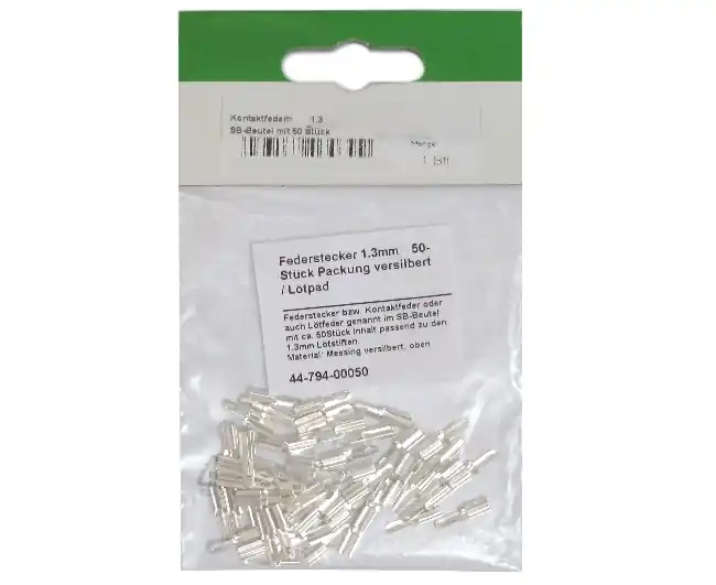 1,3mm Federstecker 1,3mm versilbert -- 50-er Pack -- Preiswert