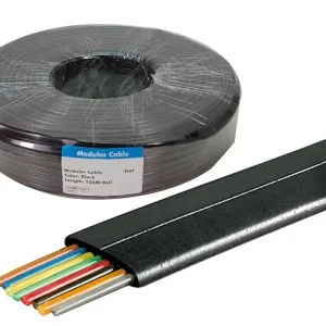 100m Telefonkabel 8-adrig Flachkabel Schwarz Markenprodukt