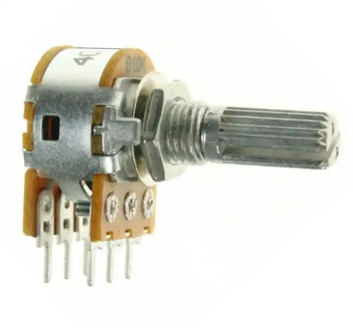 10Kohm LIN POTI Stereo Japan mit 6mm Achse Achslänge 20mm 13,7mm Abverkauf