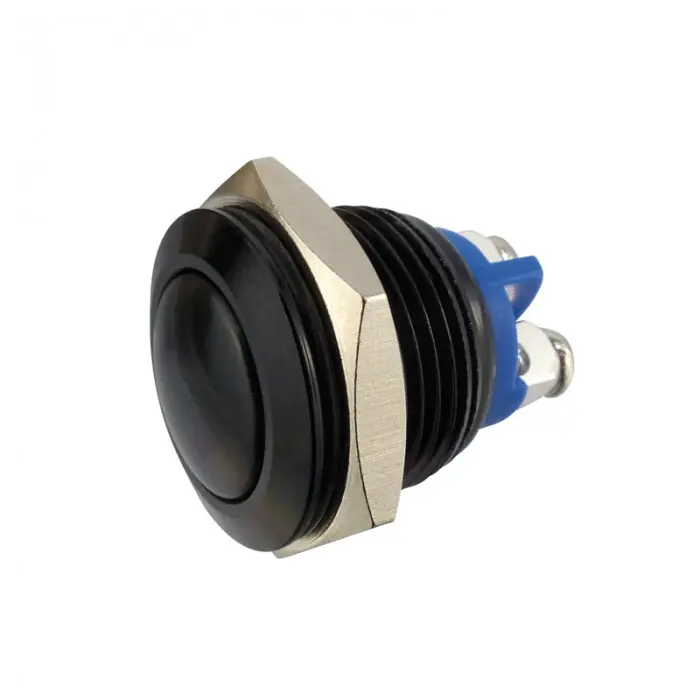 Großhandel 18mm Taster ALU Schwarz ohne Beleuchtung