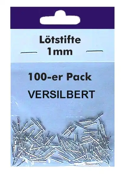 Sonderaktion 1mm Lötstift Lötnägel versilbert -- 100-er Pack --