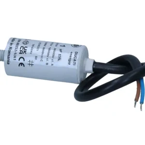 Mengenrabatt 1uF Motorkondensator MKP 1uF 475V 25x50-68mm mit 240mm Litzenkabel
