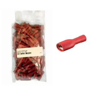 2,8mm Flachsteckhülse ROT Vollisoliert -- 100er Pack -- Preiswert