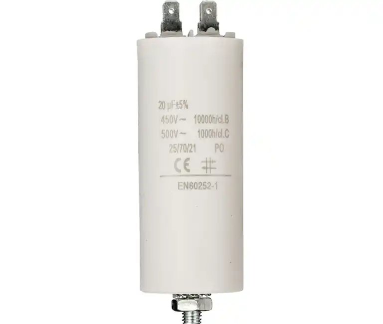 20uF Motorkondensator MKP 20uF 450V 40x98mm M8 Original