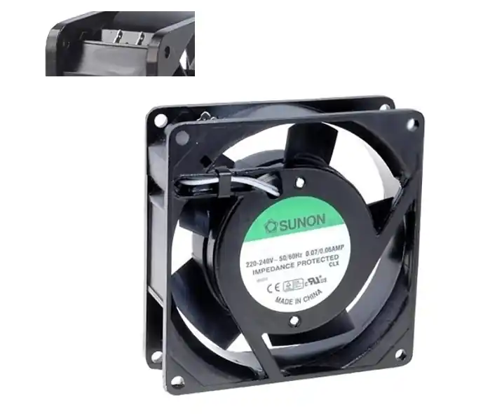 230V Lüfter 92x92x25mm 15W ALU-Druckguss 50cbm Steckkontakt Echt