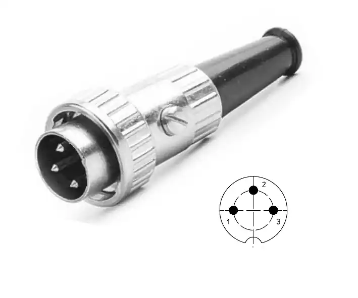 Nur Für Kurze Zeit 3pol DIN Stecker Metall mit Bajonett- Renkverschluss