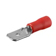 Wochenendangebot 4,8mm Flachstecker ROT Teilisoliert -- 100er Pack --