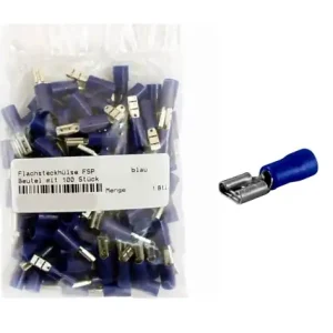 4,8mm Flachsteckhülse BLAU Teilisoliert -- 100er Pack -- Neu Im Sortiment