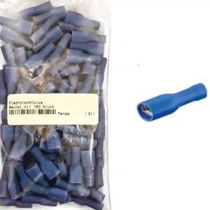 4,8mm Flachsteckhülse BLAU vollisoliert -- 100er Pack -- Limited Edition