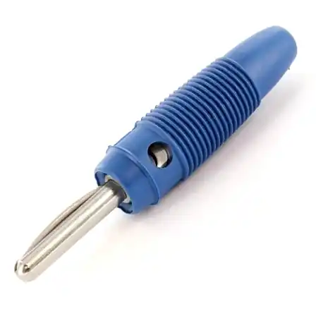Top-Preis 4mm Bananenstecker --Blau-- mit 1x Längsfeder