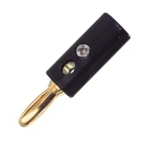 4mm Bananenstecker Hartplastik Serie-5 vergoldet --Schwarz-- Exklusiv
