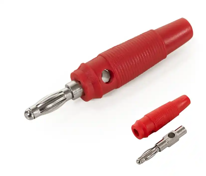 4mm Bananenstecker Rot gummiert Lamellenkontakt Weltweiter Versand