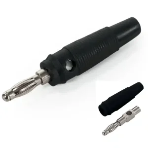 4mm Bananenstecker Schwarz gummiert Lamellenkontakt Im Trend