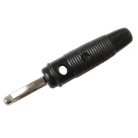 4mm Bananenstecker SCHWARZ mit 1x Längsfeder Kostenloser Versand