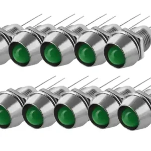 5mm LED Fassung mit 5mm LED Grün 10-Stück Pack Super-Preis