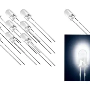 Neue Kollektion 5mm LED Weiss Kaltweiss 18000mcd 15grad 3,2V 20mA - 10-Stück Pack -