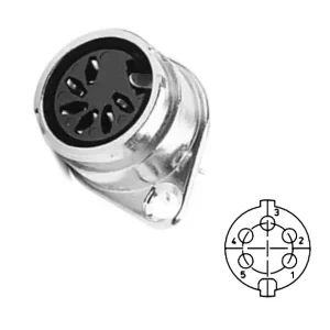 5pol DIN Einbaubuchse Typ-3 Metall mit Bajonettverschluss DIN45322 Mega-Angebot