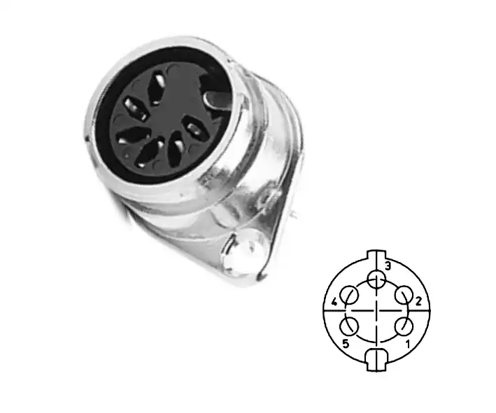 5pol DIN Einbaubuchse Typ-3 Metall mit Bajonettverschluss DIN45322 Mega-Angebot