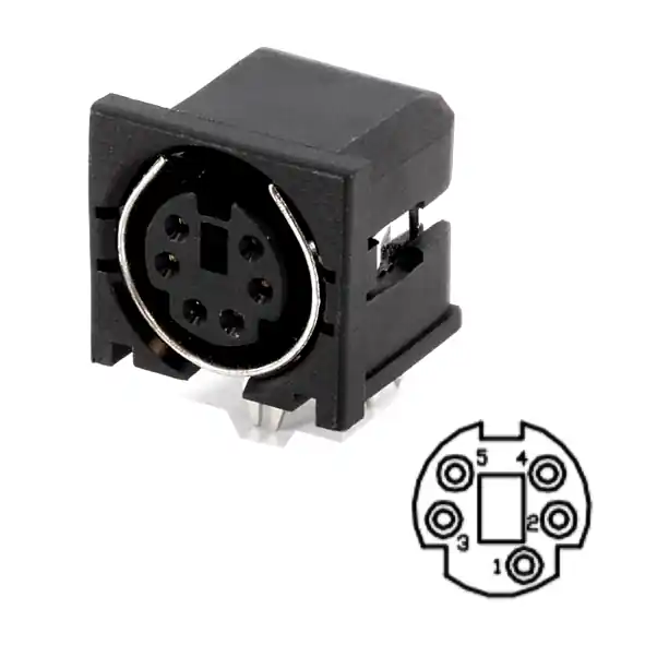 Sichere Zahlung 5pol Mini DIN Buchse Printmontage ungeschirmt