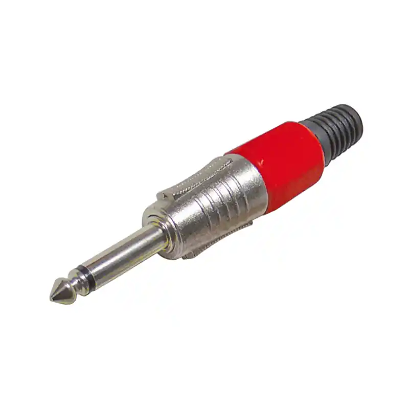 Must-Have 6,3mm Klinkenstecker Mono Metallstecker rote Markierung