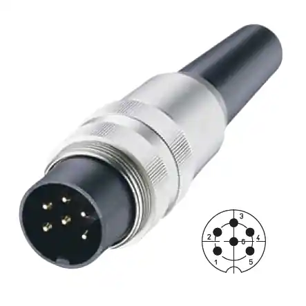 6pol DIN Stecker Metall mit Schraubverschluss Aktuell