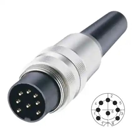 8pol DIN Stecker Metall mit Schraubverschluss V-80 Super-Preis