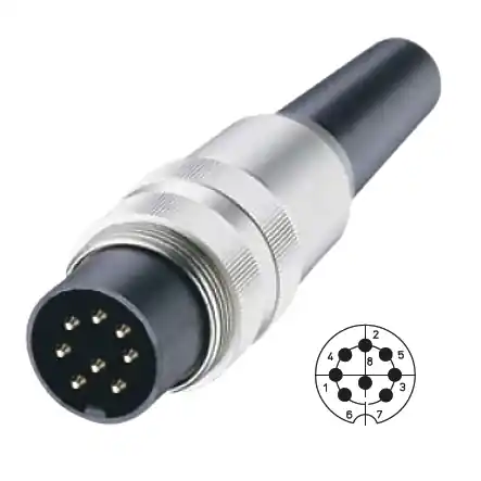 Jetzt Zugreifen 8pol DIN Stecker Metall mit Schraubverschluss V-81