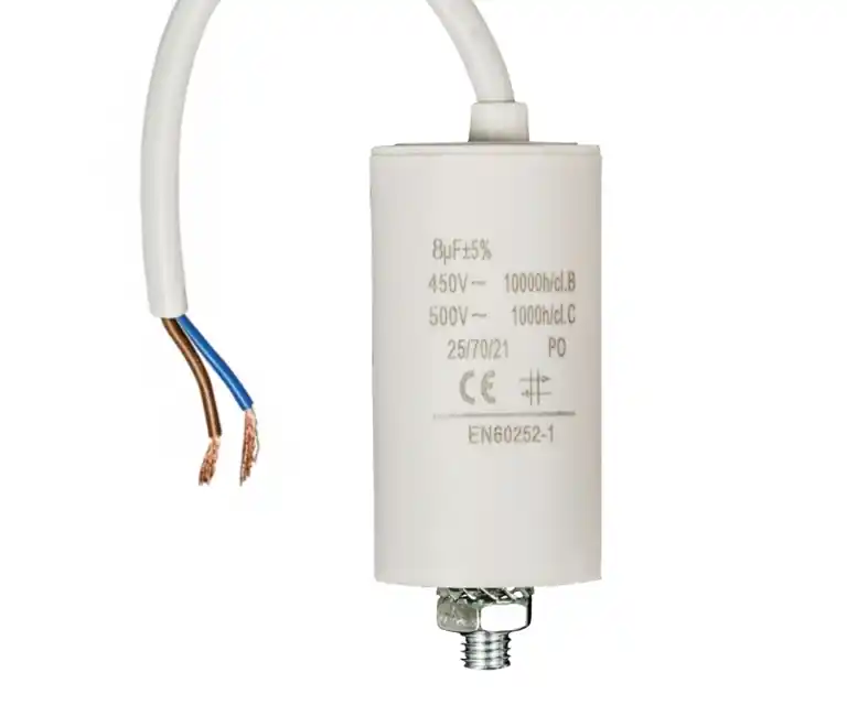 8uF Motorkondensator MKP 8uF 450V 35x70mm M8 Kabellitze Top-Angebot