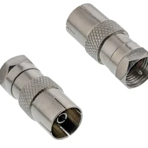 Echt Adapter Koaxkupplung auf F-Stecker IEC to F oder Koaxbuchse auf F-Stecker