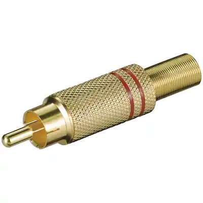 Cinchstecker vergoldet mit roter Kennung RCA Stecker Top-Qualität
