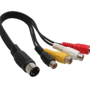 DIN Audioadapter 5pol DIN Stecker auf 4x Cinchkupplung Echt