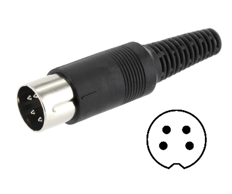 DIN Stecker 4pol Typ-2 mit 216grad Kunststoff Kostenloser Rückversand
