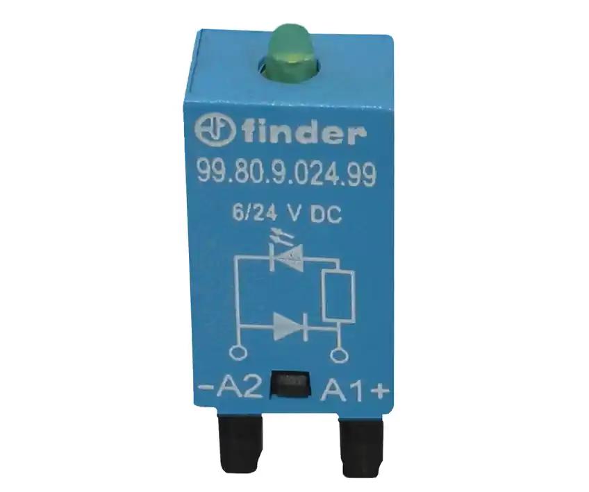 Original Finder Zubehör Freilaufdiode mit grüner LED 6V-12V-24V für FIN 94.84.3, 95.83, 95.95