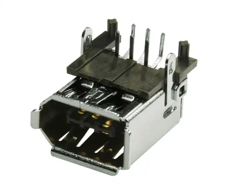 Handgefertigt FireWire Buchse 6pin Printversion abgewinkelt IEEE1394