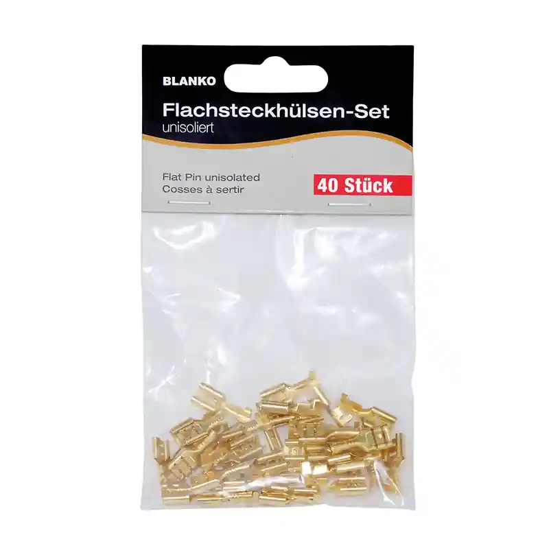 Flachsteckhülse BLANK unisoliert -- 40er Pack -- 2,8mm 4,8mm 6,3mm Neuheit