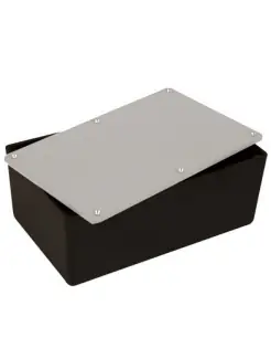 Original Gehäuse Kunststoffgehäuse mit ALU Deckel 195x110x60mm Schwarz