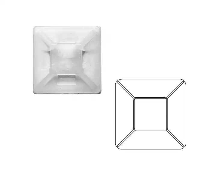 Weltweiter Versand Klebepad 19x19mm Befestigungssockel für Kabelbinder selbstklebend Nylon