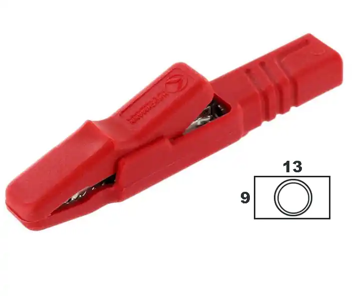 Premium Krokodilklemme AK2-SR Kroko Rot kräftige Ausführung 81x13x9mm