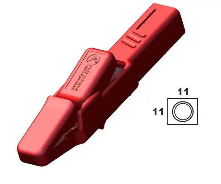 Krokodilklemme AK2R Kroko ROT kräftige Ausführung 81x11x11mm Ausverkauf