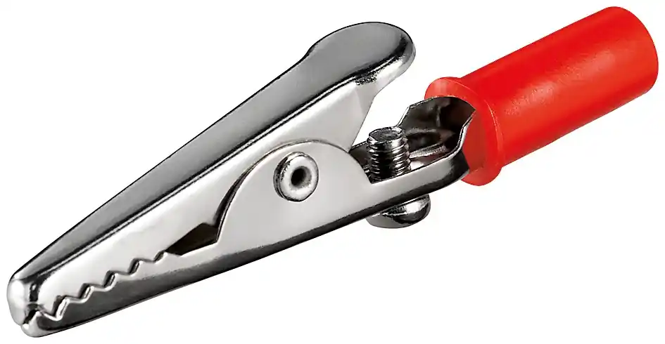 Krokodilklemme Kroko Blank mit Schraubanschluss Rot Top-Seller