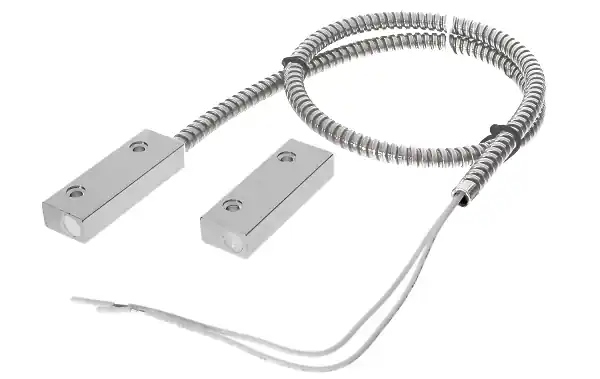 Magnetkontakt ALU Reedkontakt NC Öffner 50x17x10mm mit Metallschlauch Reedschalter Wochenendangebot